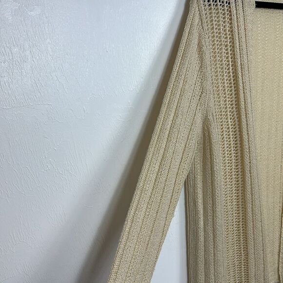 POL Tan Color Open Front Knitted Cardigan Sweater Size L - Picture 2 of 10